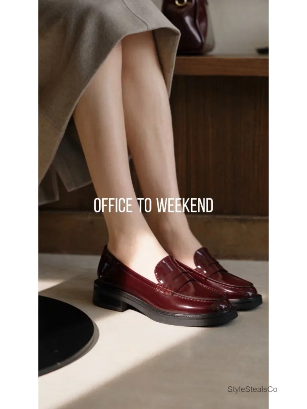 Women's Classic Penny Loafer Slip On Flat Dress Shoes Faux Leather